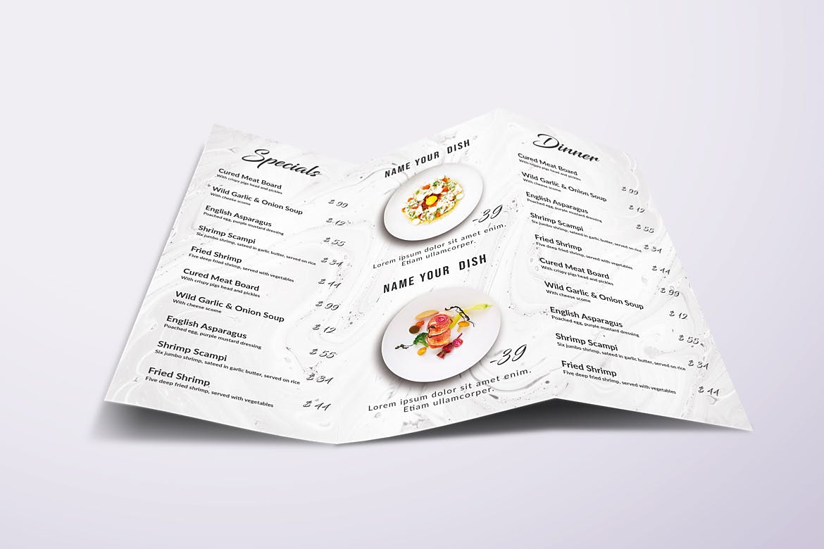 不同国家餐馆三折页菜单设计模板合集 Different Countries Trifold Food Menu Bundle插图(11)