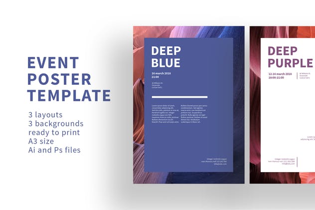 活动/演讲/大会宣传海报设计模板 Event Poster Template插图(1)