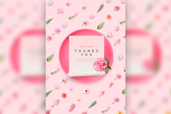 三八女神节感恩主题海报贺卡psd素材