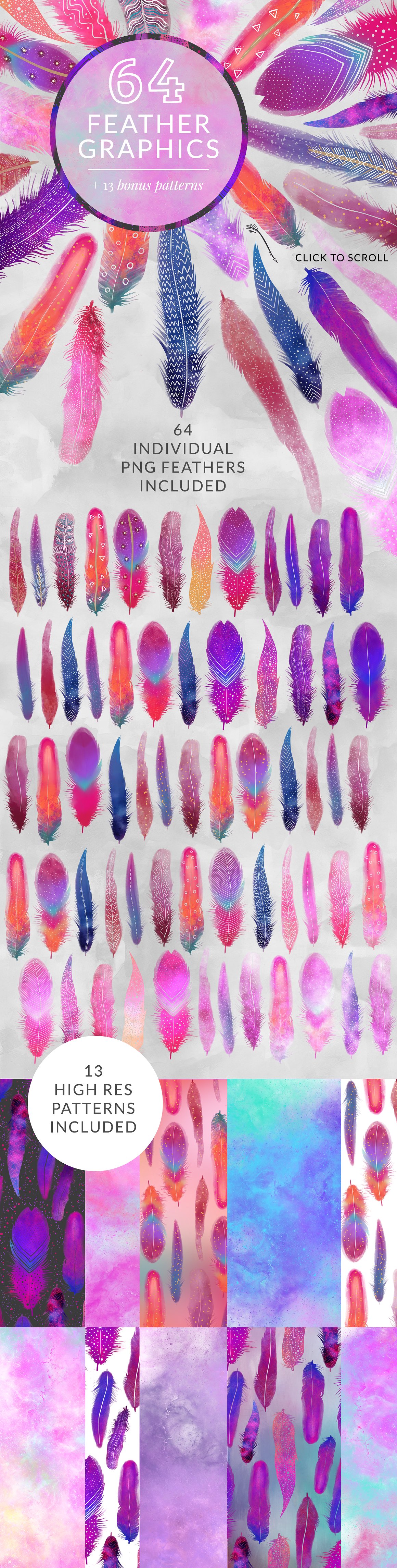 64款漂亮的羽毛PNG透明素材打包下载[png]插图