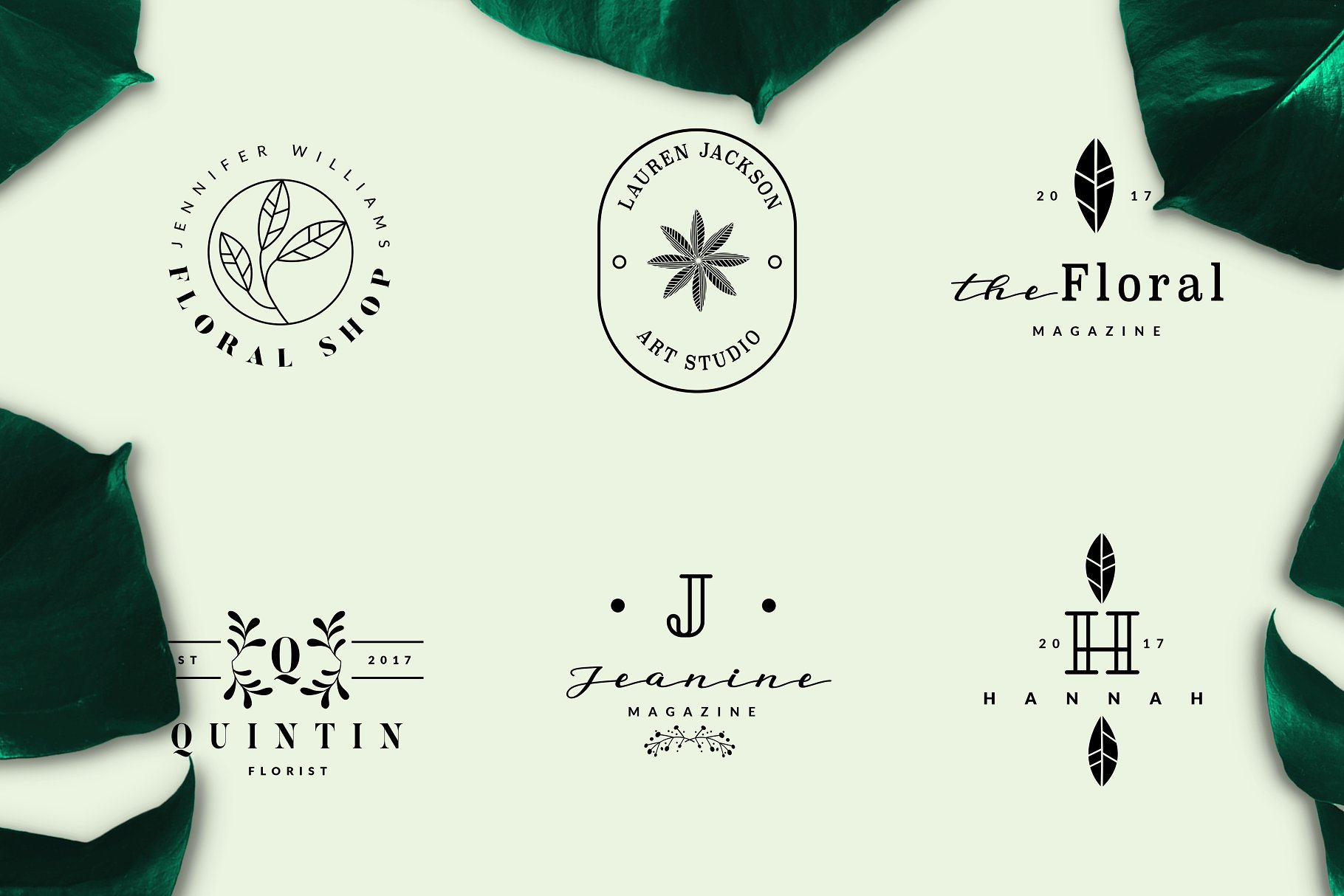 简约优雅品牌公司Logo设计模板 BOTANIKA Logo Pack插图(2)