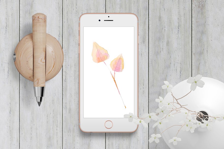 手绘水彩花卉剪贴画 January Flowers插图(1)