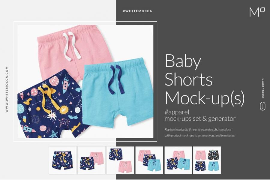 儿童短裤服装样机套装&生成器插图