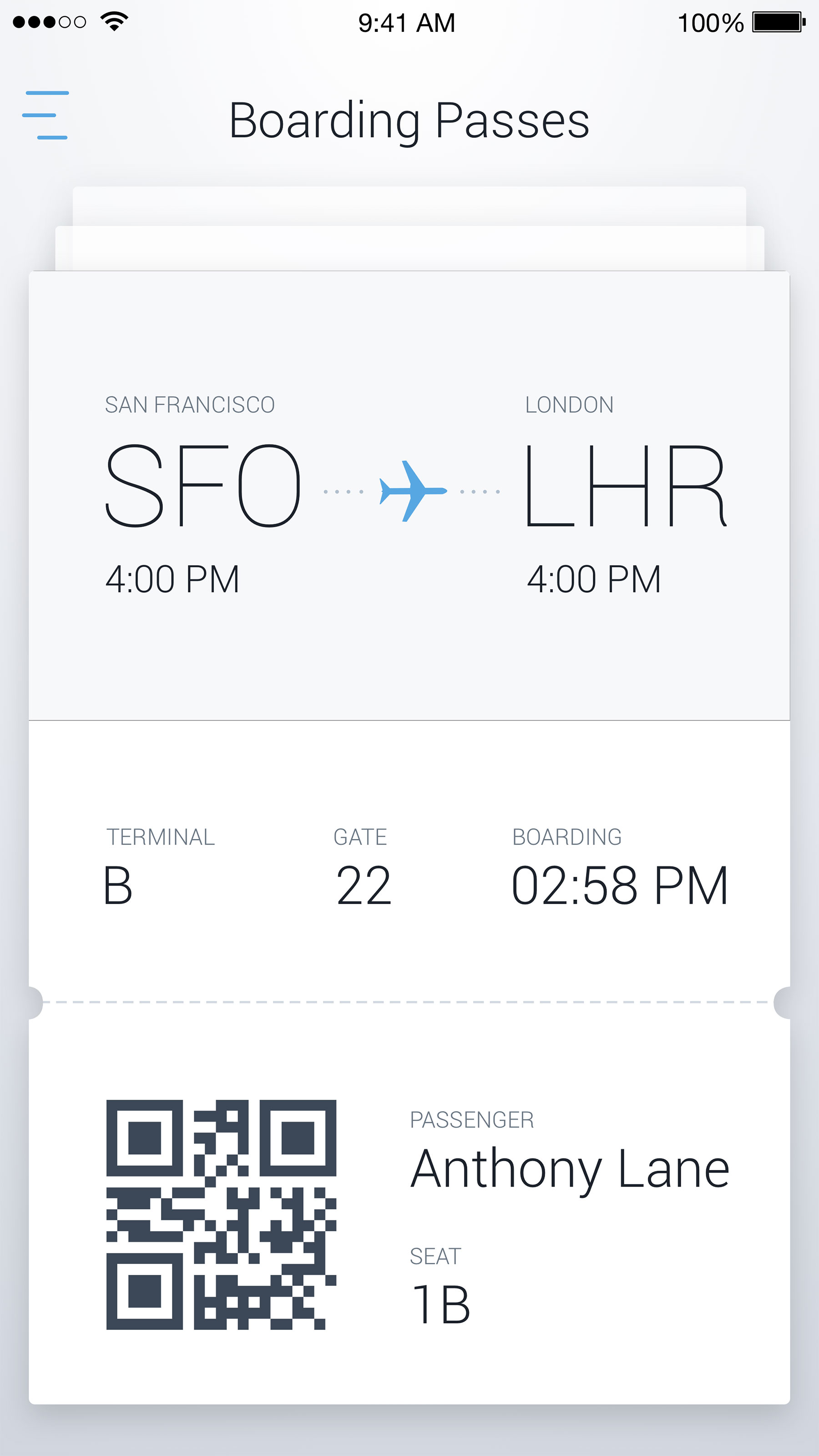 登机牌盒子界面