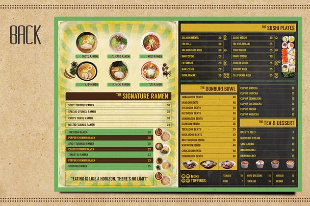 日式小酒馆菜单PSD模板 Japanese Bistro Menu插图(2)