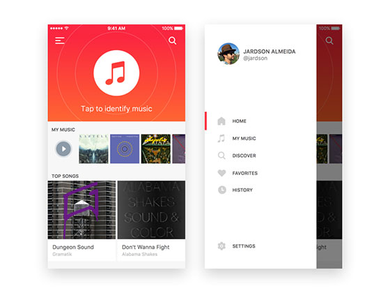 Music Identifier UI素材之家精选sketch素材