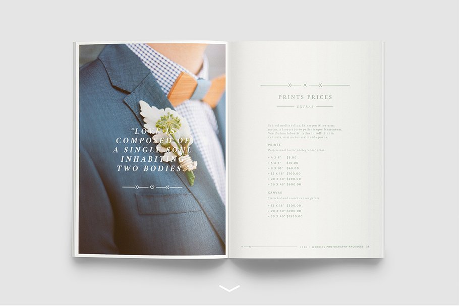 婚纱摄影艺术照相册INDD模板 WANDERERS Photography Brochure插图(2)