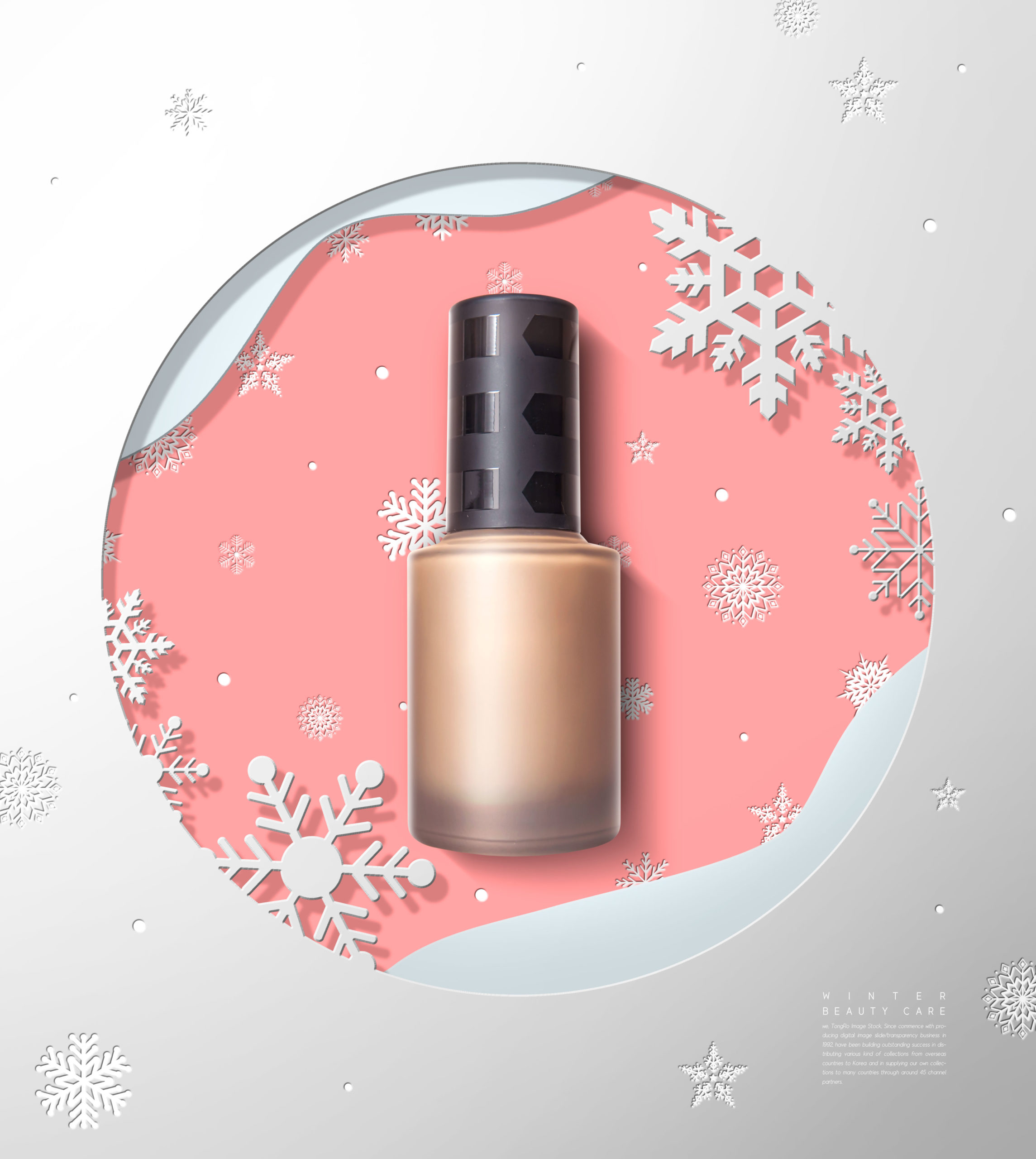 雪花背景冬季美容护肤品广告海报模板套装[PSD]插图(2)