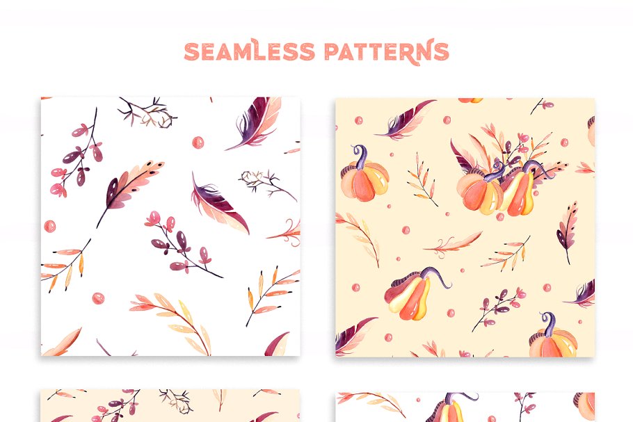 罪恶与万圣节水彩剪贴画素材 Watercolor Evil Scary Halloween插图(1)