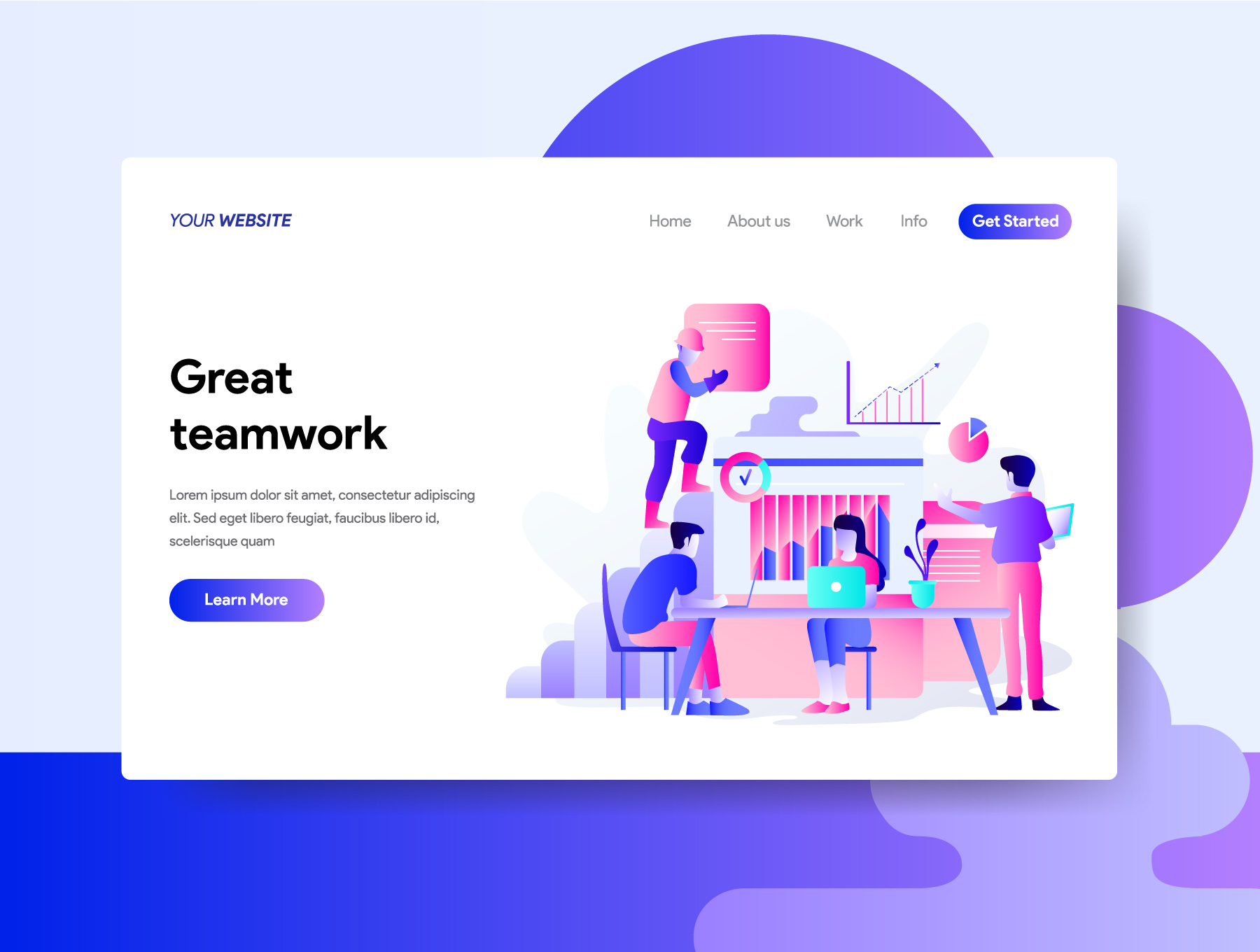 时尚的互联网概念网页插画下载[Ai]插图(1)