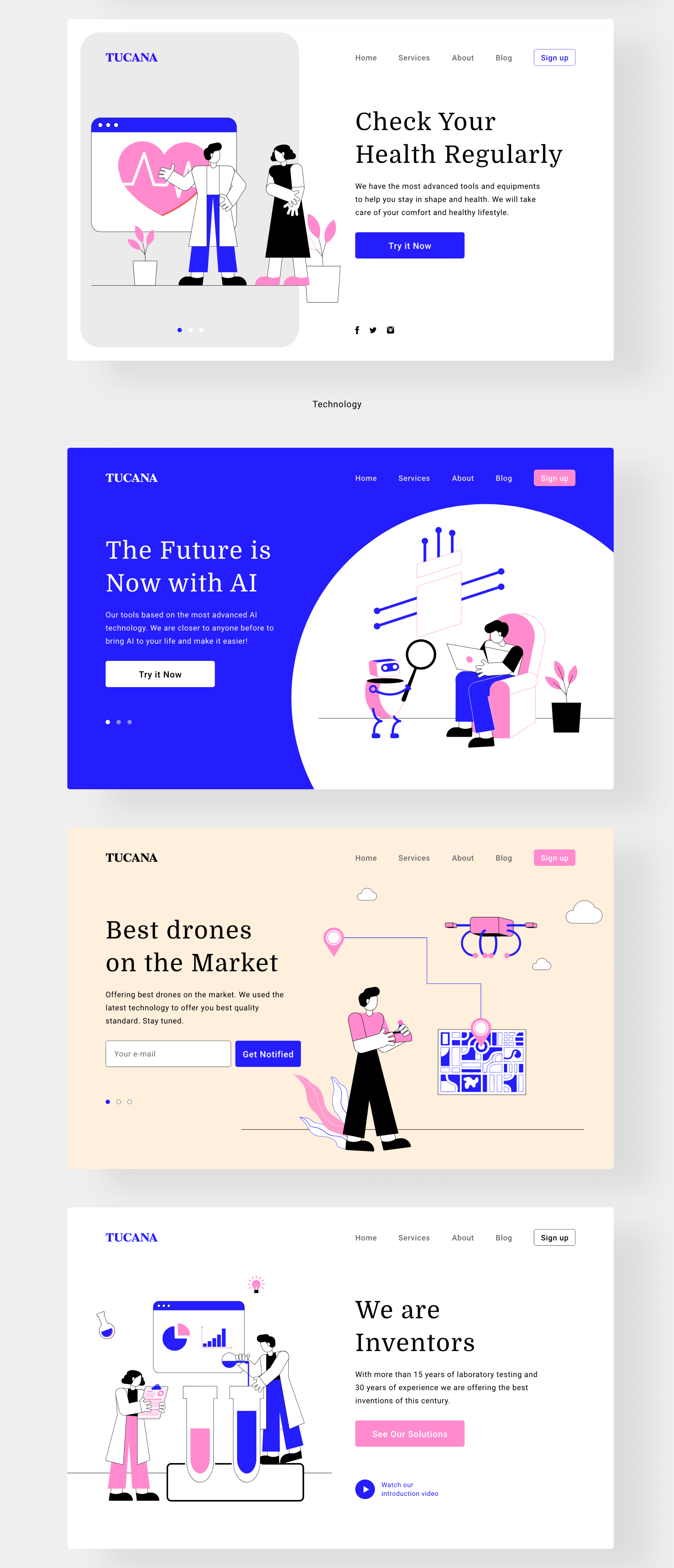 素材库下午茶:现代和时尚的插画包+UI模板套装插图(6)