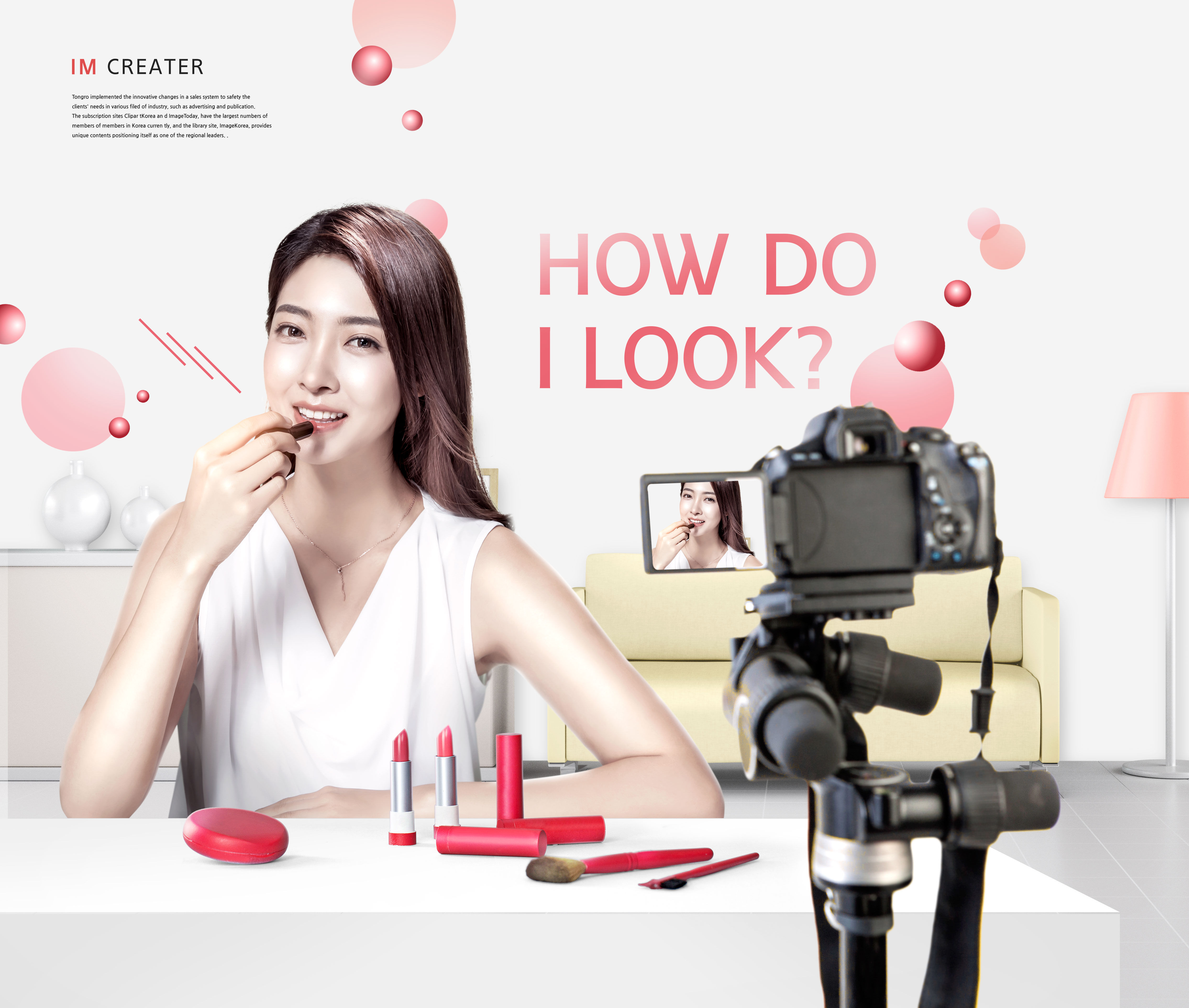 美容化妆直播主题海报设计素材插图