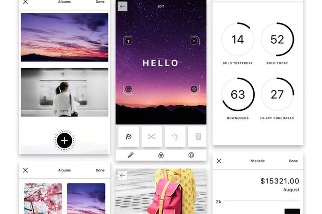 小众轻奢社交媒体电子商务 APP UI 套件 Hello UI Kit Mod. 2插图(7)