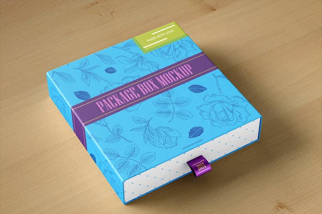 创意抽屉式礼品包装盒样机模板 Package Box Mock-Up插图(1)