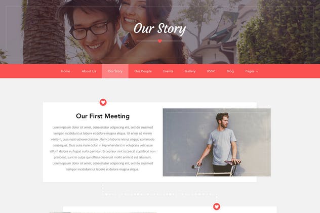 婚礼婚庆策划网站爱情日记网站设计PSD模板 Love Ceremony – Wedding PSD Template插图(2)