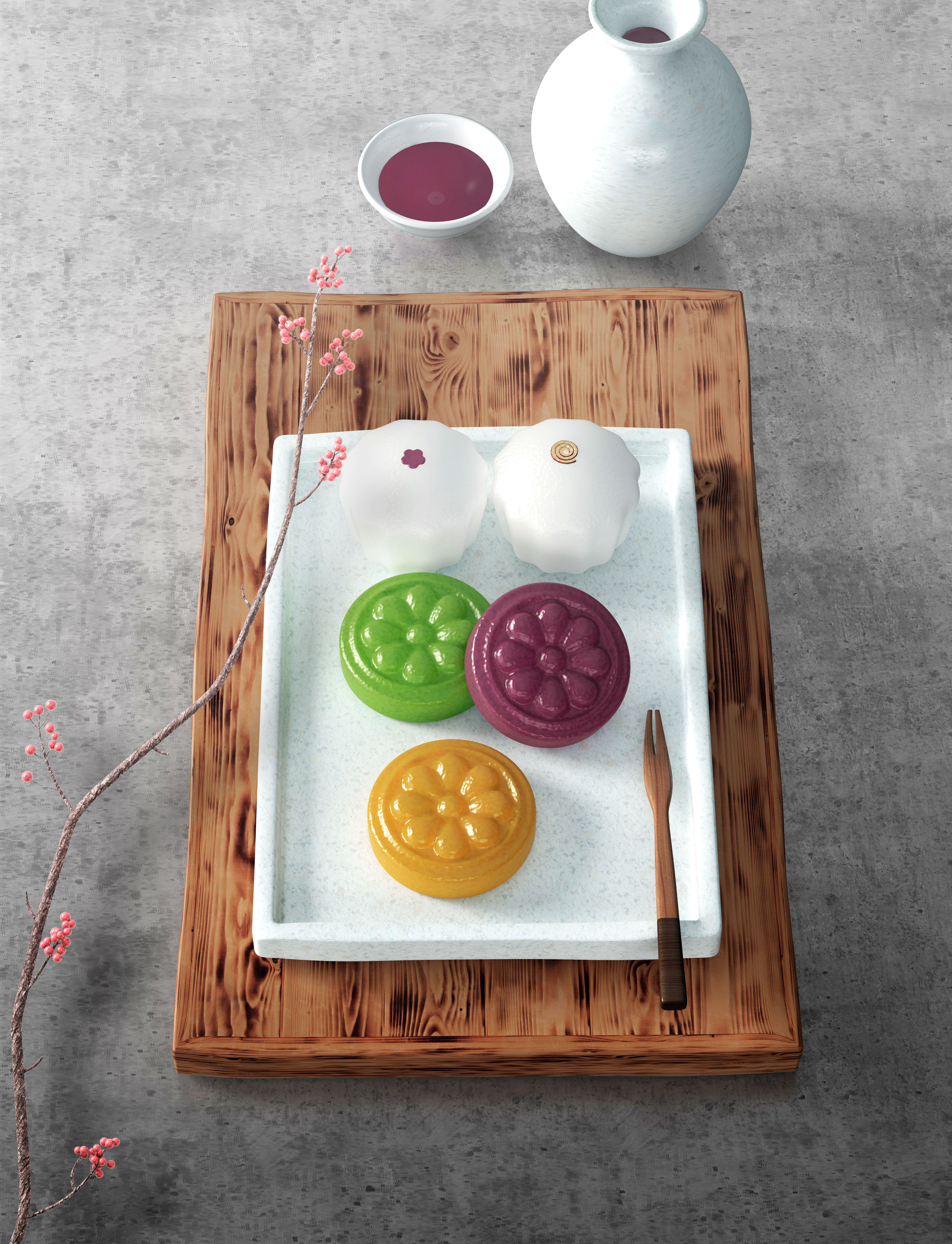 中秋点心美食主题创意海报模板套装[PSD]插图(3)