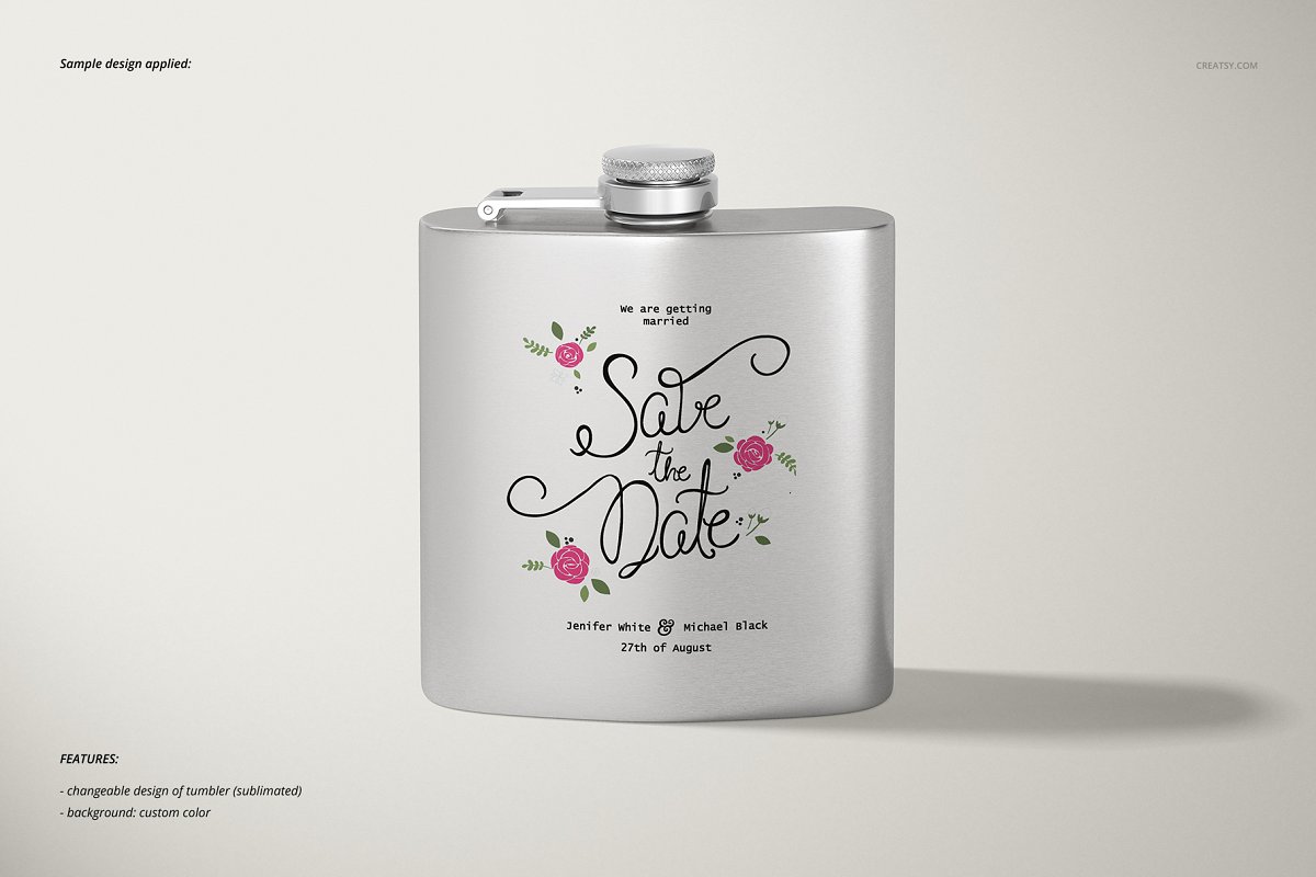 粉色涂层钢瓶包装样机展示模板插图(2)