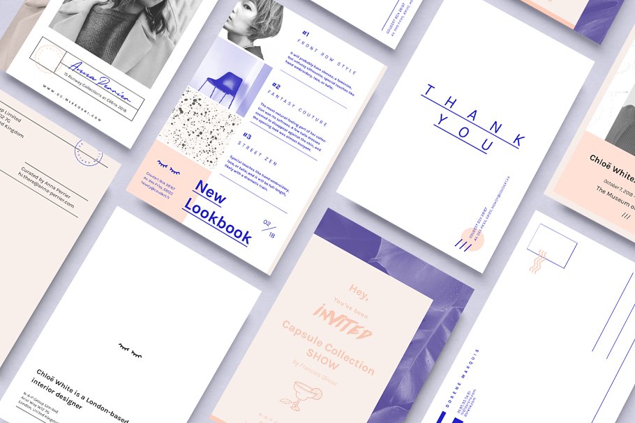 时尚生活品牌宣传小册子传单模板 Set of Postcard Flyers • Alrún插图(4)