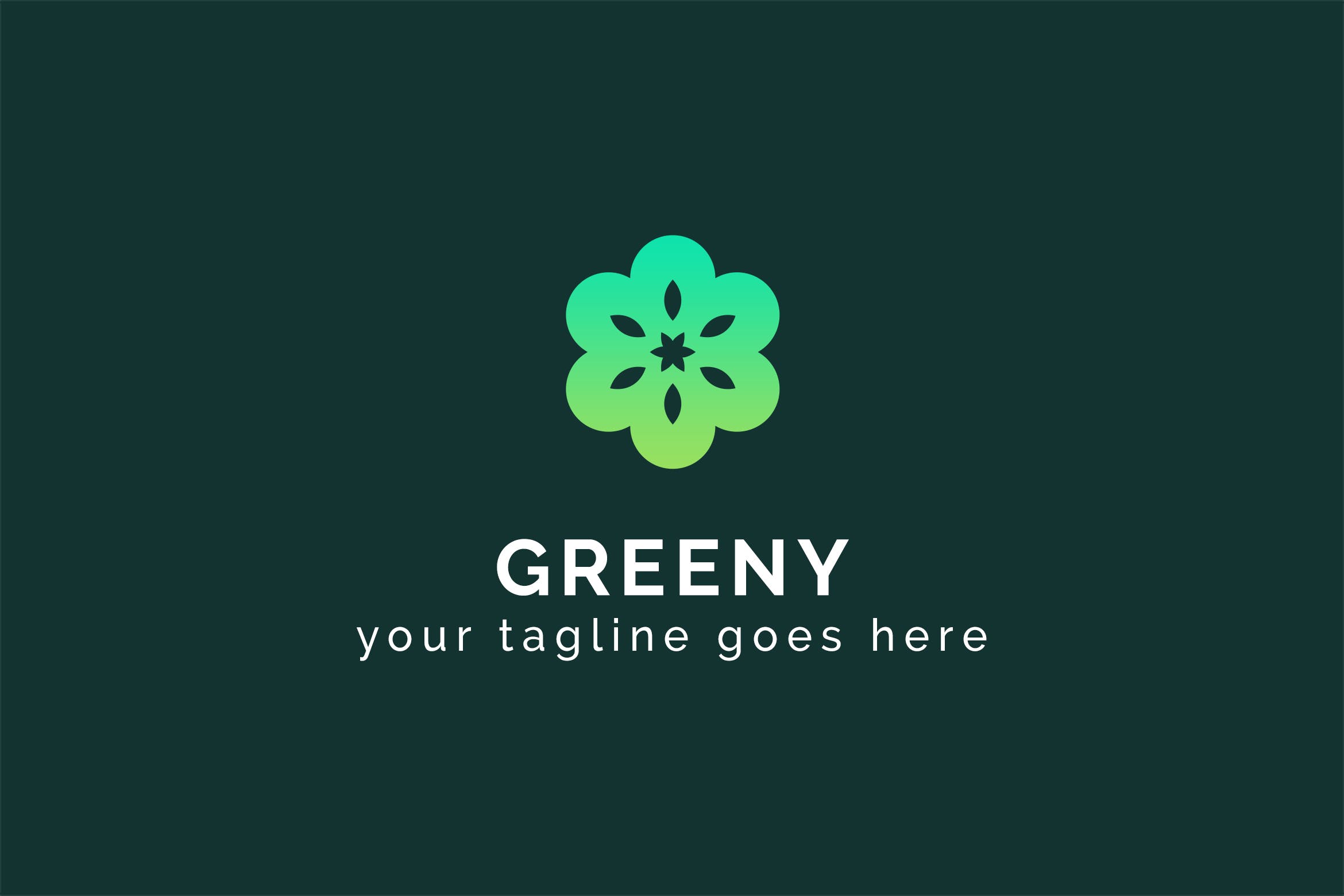 六瓣剪纸花卉图形Logo设计素材库精选模板 Greeny – Multipurpose Logo Template插图