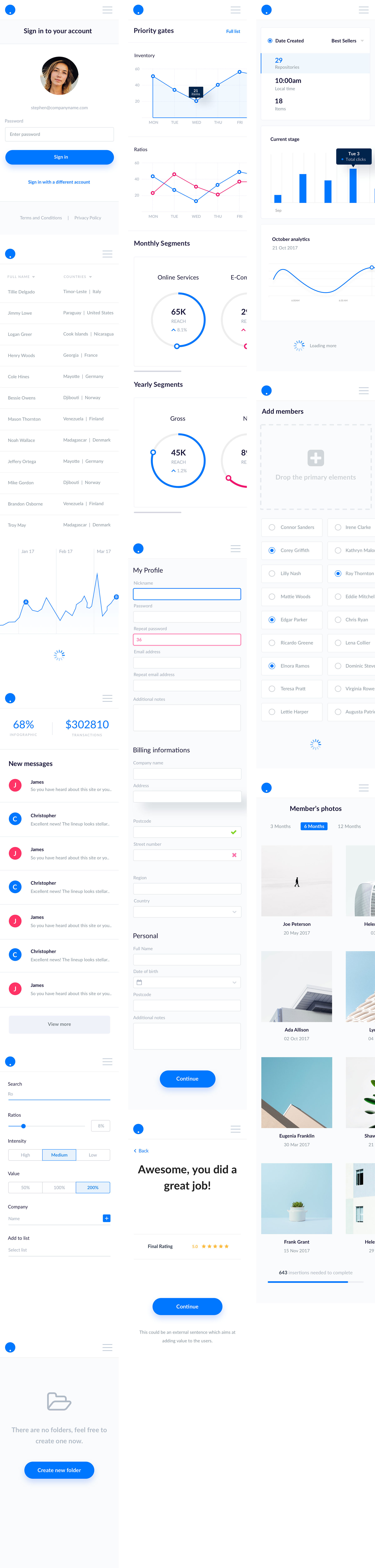 简约用户管理仪表板界面