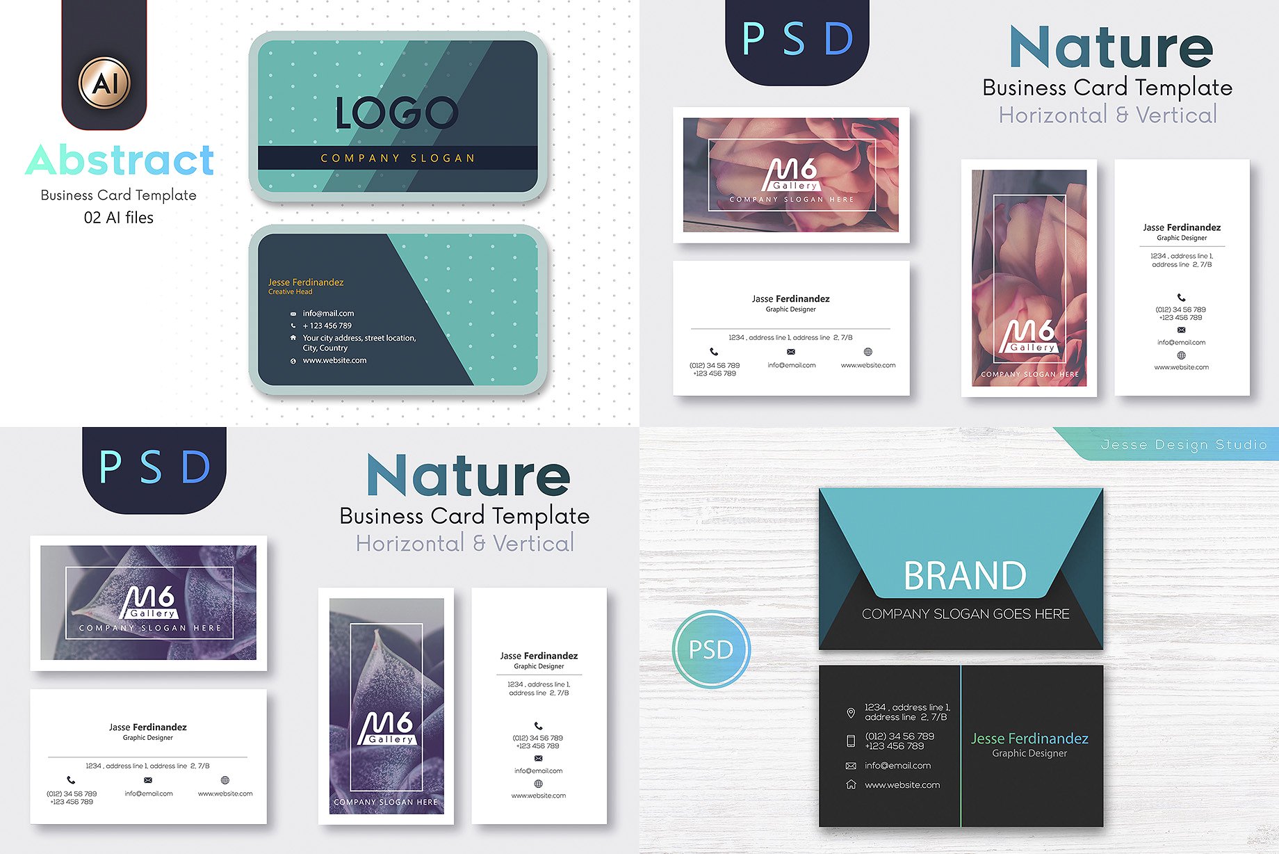 125个高品质的PSD和AI名片设计模板插图(28)