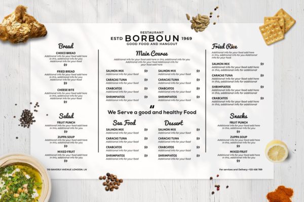 西式咖啡店/面包店/蛋糕店素材库精选菜单模板v3 Resto Food Menu Vol. 3