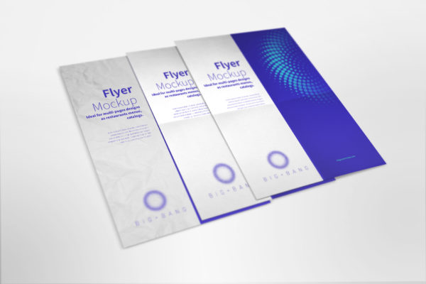 传单＆海报设计图平铺叠放样机模板01 Flyer and Poster Mockup 01