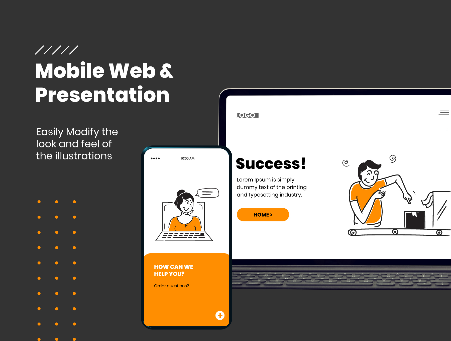 素材库下午茶：适用于网站设计的卡通人物矢量插画素材插图(5)