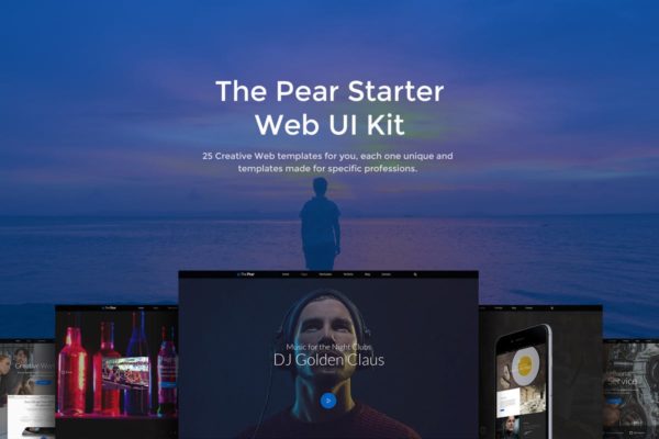 25套创意网站设计UI模板 The Pear Starter Web UI Kit
