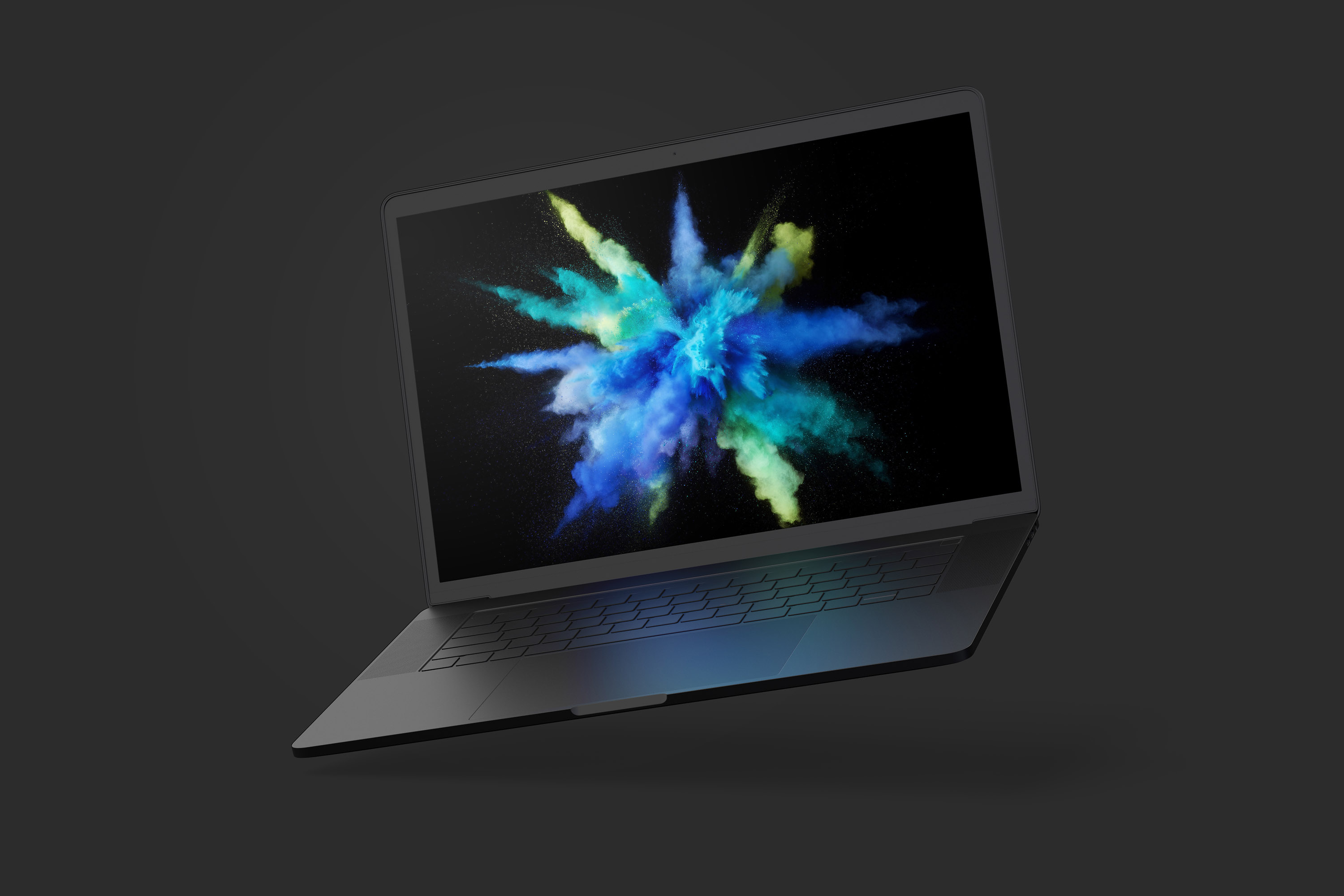 15寸MacBook Pro笔记本电脑屏幕演示样机模板 Clay MacBook Pro 15" with Touch Bar Mockup插图(4)