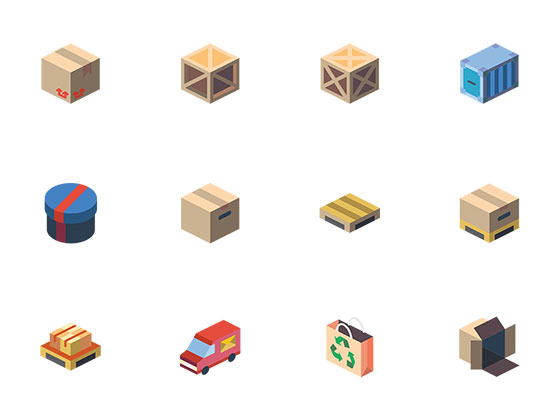 30 枚打包和运输轴测图标素材之家精选sketch素材