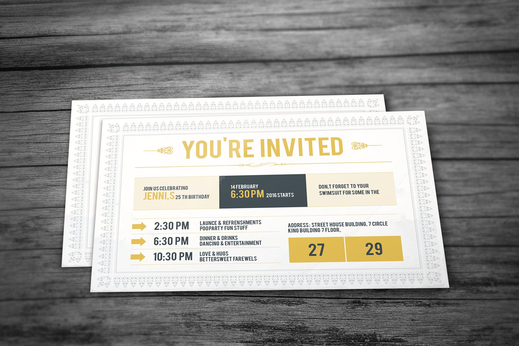 独特的明信片样式邀请函设计模板 Invitation Postcard插图