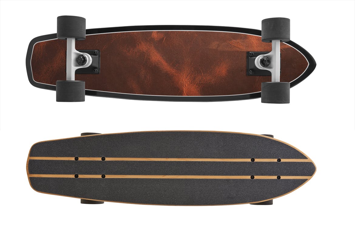 滑板外观设计俯视图&底部图样机模板 Skate_Board_Mockup插图(2)