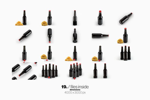 黑色啤酒瓶外观样机 Beer Black Bottle Mockup插图(10)