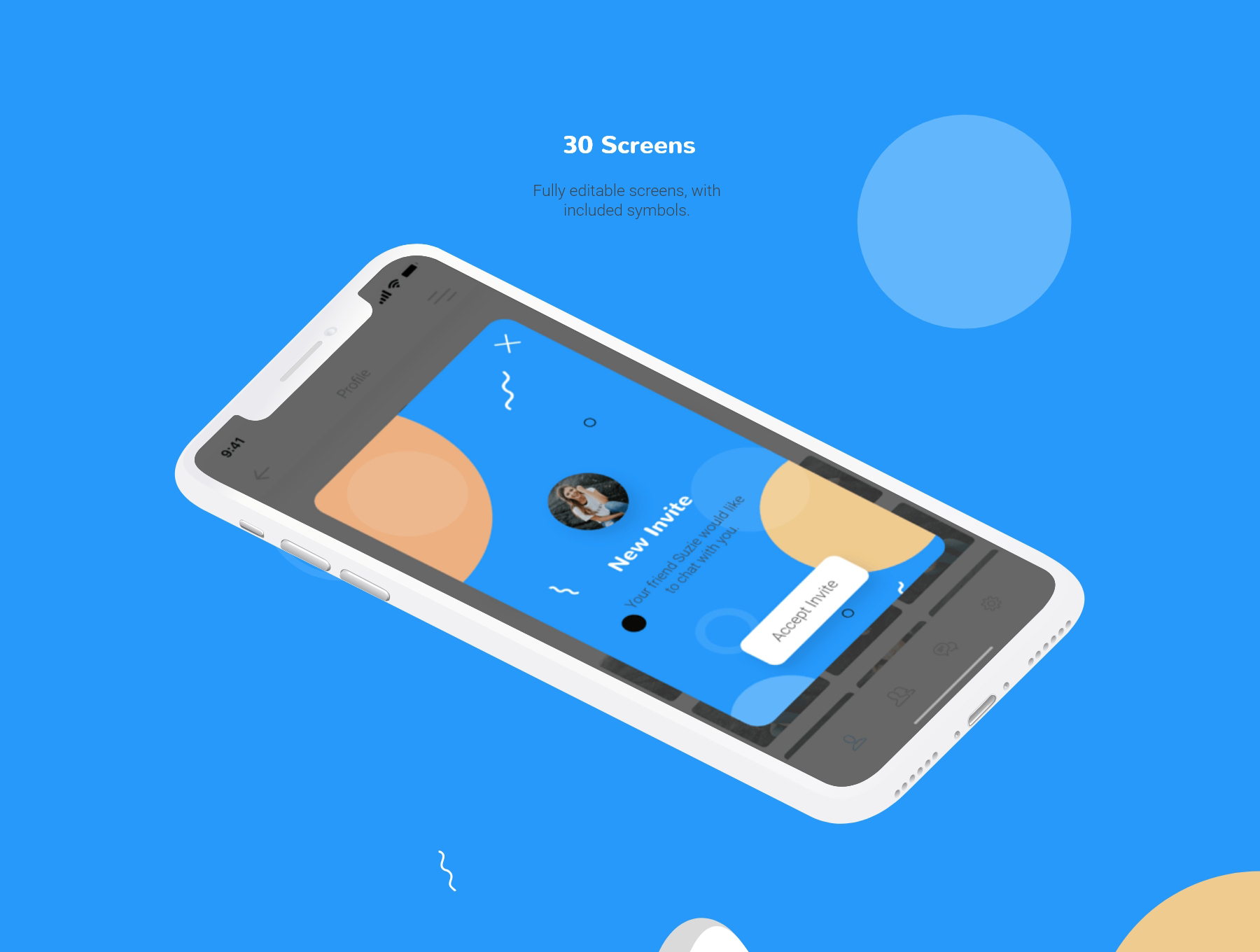 素材库下午茶：社交聊天工具APP UI KIT套装下载 app ui[XD]插图(1)