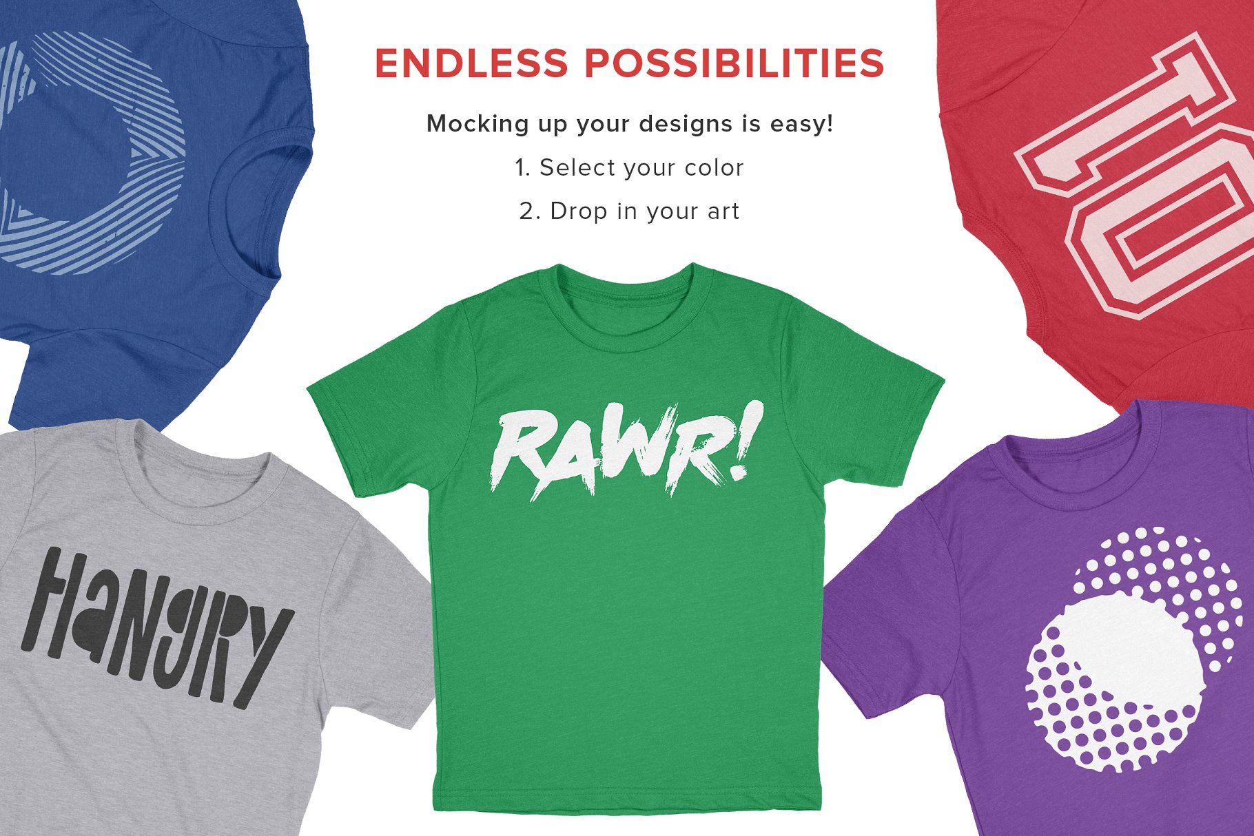 圆领纯棉T恤样机 Next Level 3312 Youth Shirt Mockups插图(4)