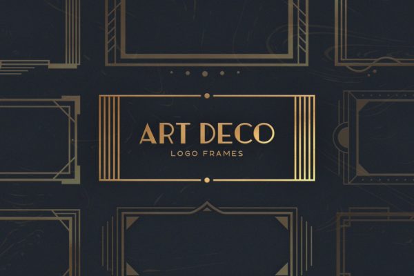 16款Logo标志艺术装饰架 16 Art Deco Logo Frames