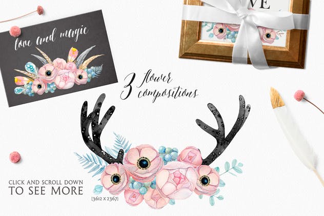 神奇白色魔法水彩插画集 WHITE MAGIC watercolor set插图(4)