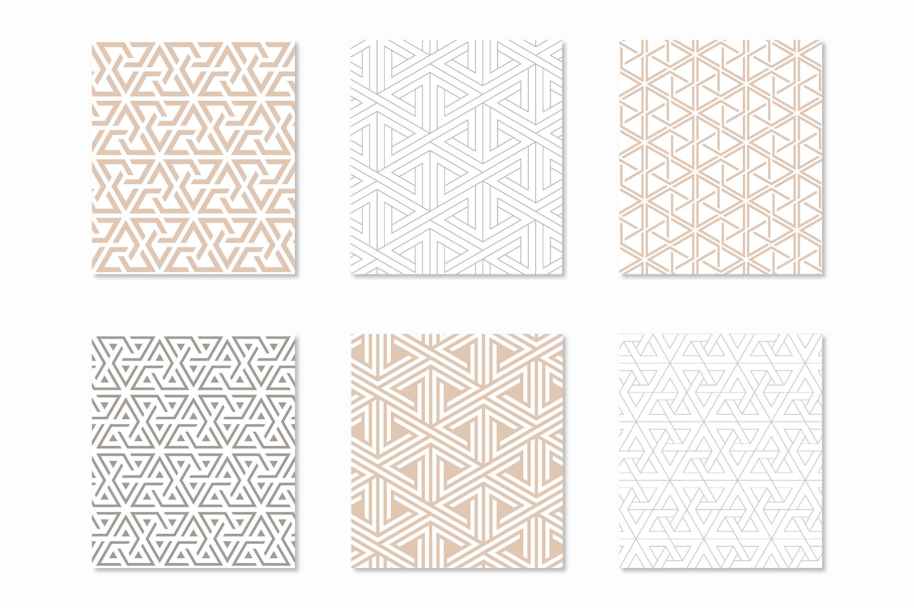 三角无缝几何图案合集 Trigonal Seamless Patterns Set插图(1)