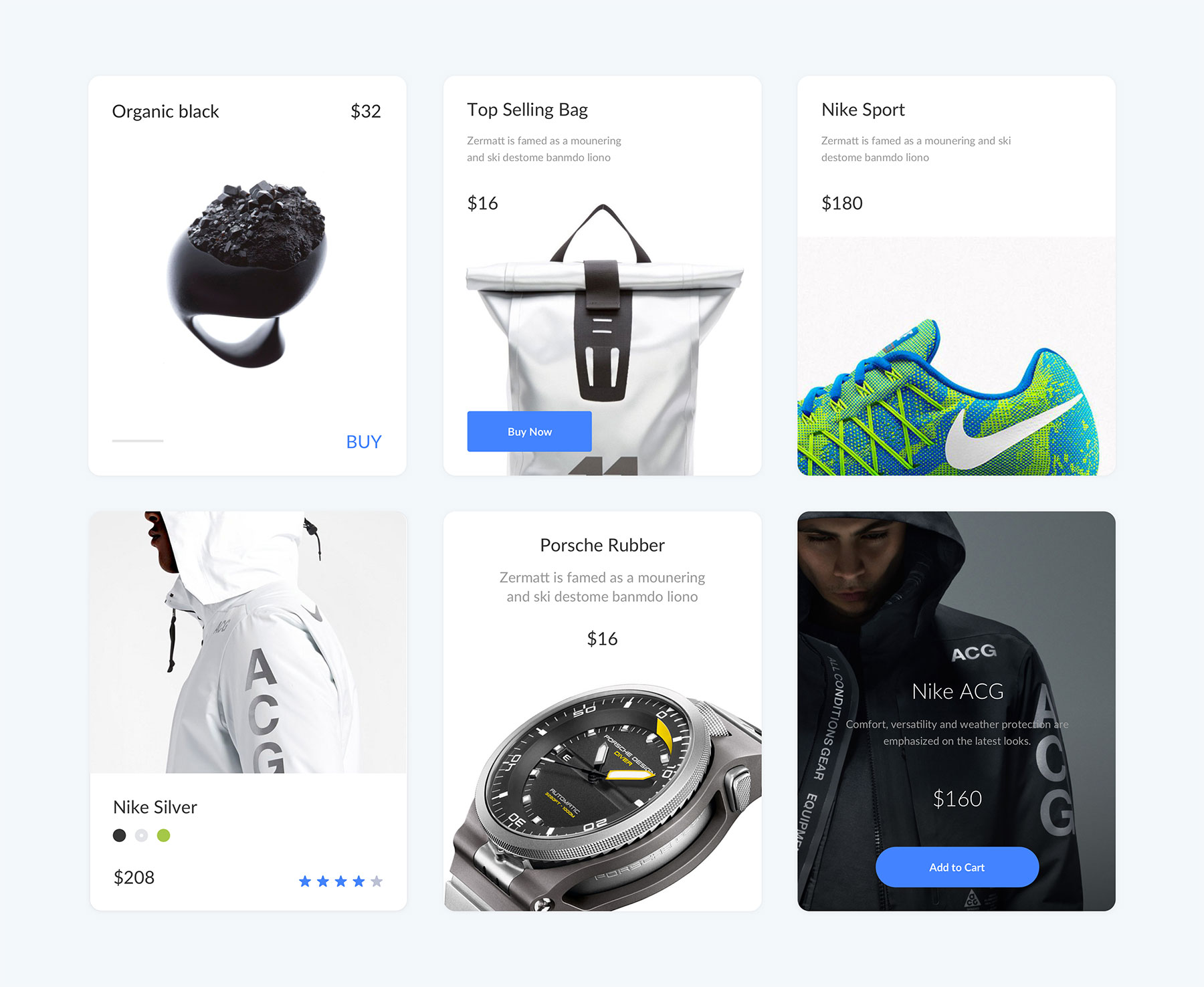 6 张简约电商卡片