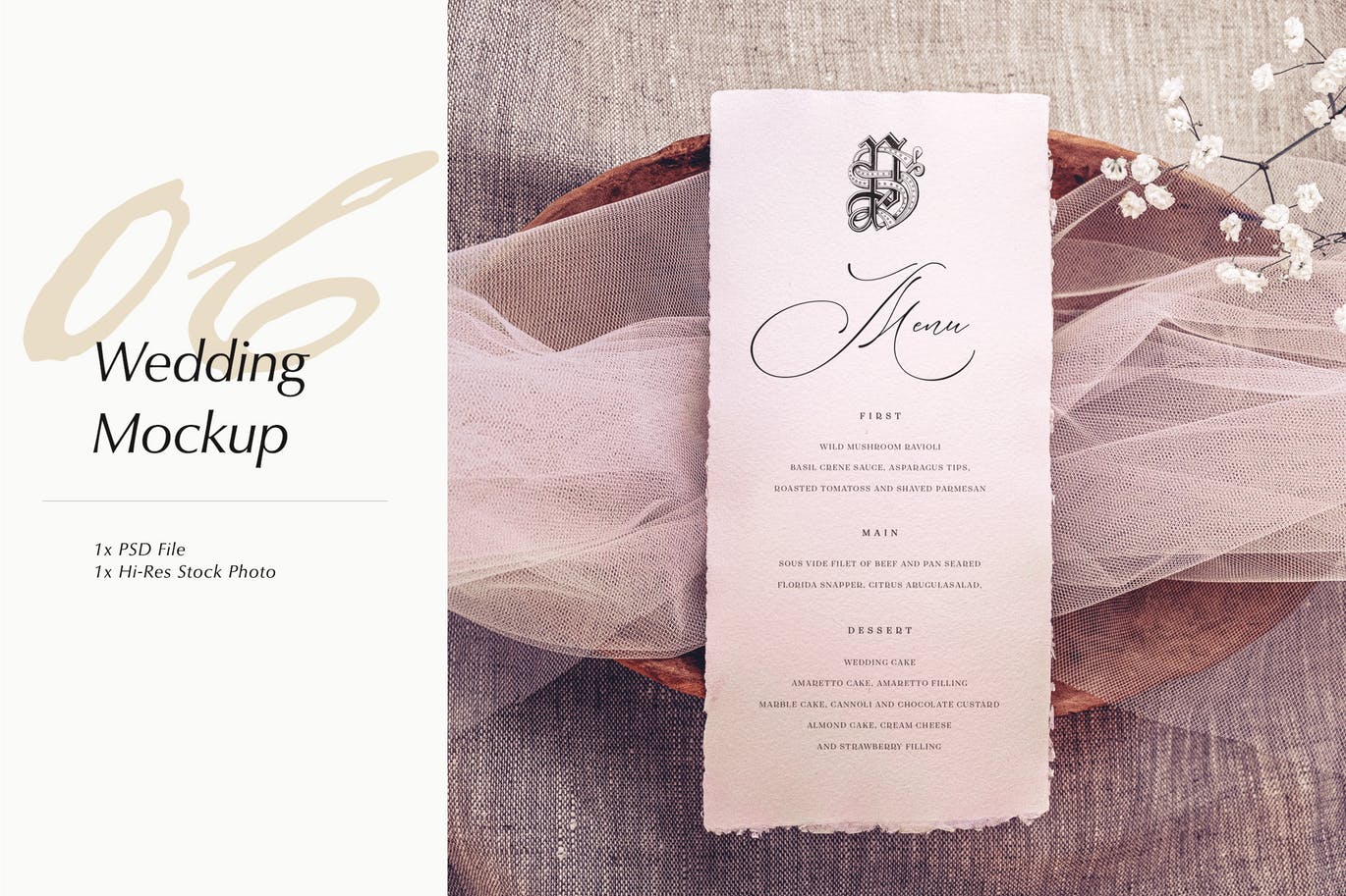 婚礼照片婚礼邀请函优雅风格设计样机素材库精选模板v06 Wedding Photo Mockup 06插图