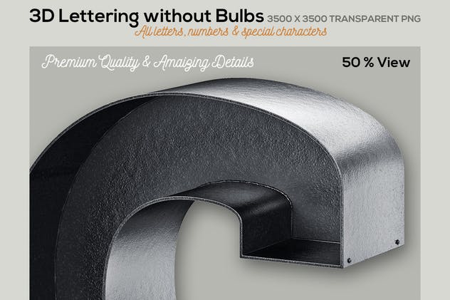 大帐篷灯泡装饰金属字体场景模板5 Marquee Light Bulbs Chaos 5 – Black Lettering插图(2)