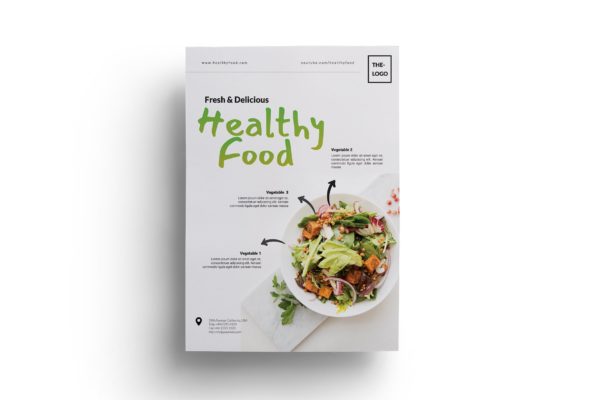 美食餐馆简约风宣传单设计模板 Food / Restaurant Flyer