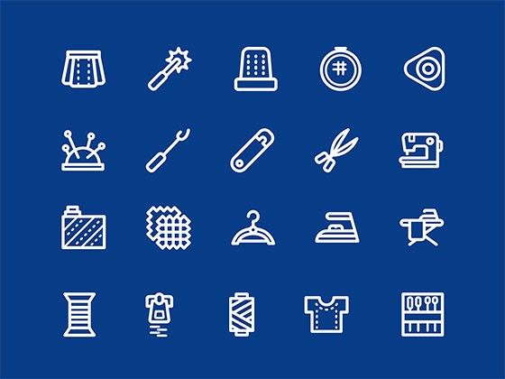 30 枚刺绣和缝纫图标素材之家精选sketch素材