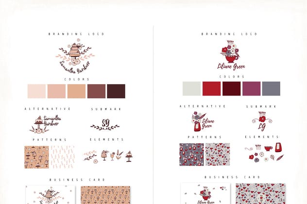 花卉/手绘个性装饰元素品牌Logo设计模板 Personal Branding Logos插图(9)