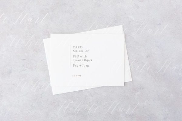 A6规格简约贺卡样机 A6 card mock up – landscape