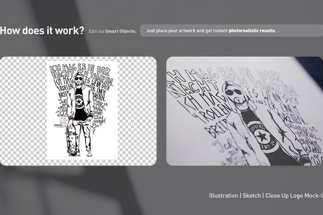 设计草图展示样机合集 Illustration Sketch Logo Close-Up Mock-Ups插图(3)