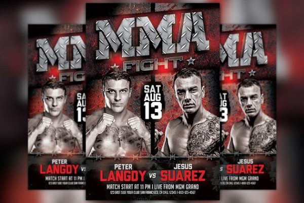 综合格斗赛事宣传传单模板 MMA Fight Flyer Template