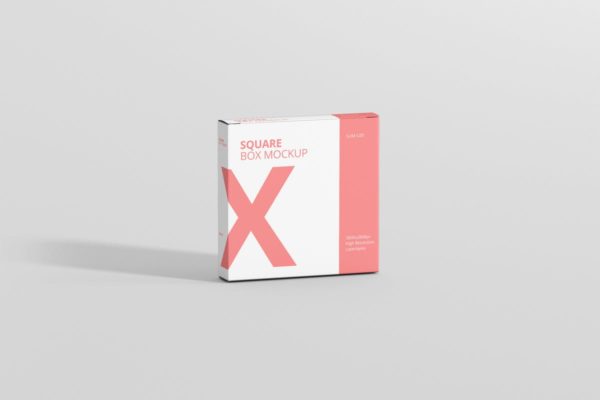 方形超薄尺寸包装盒子样机 Box Mockup – Square Slim Size