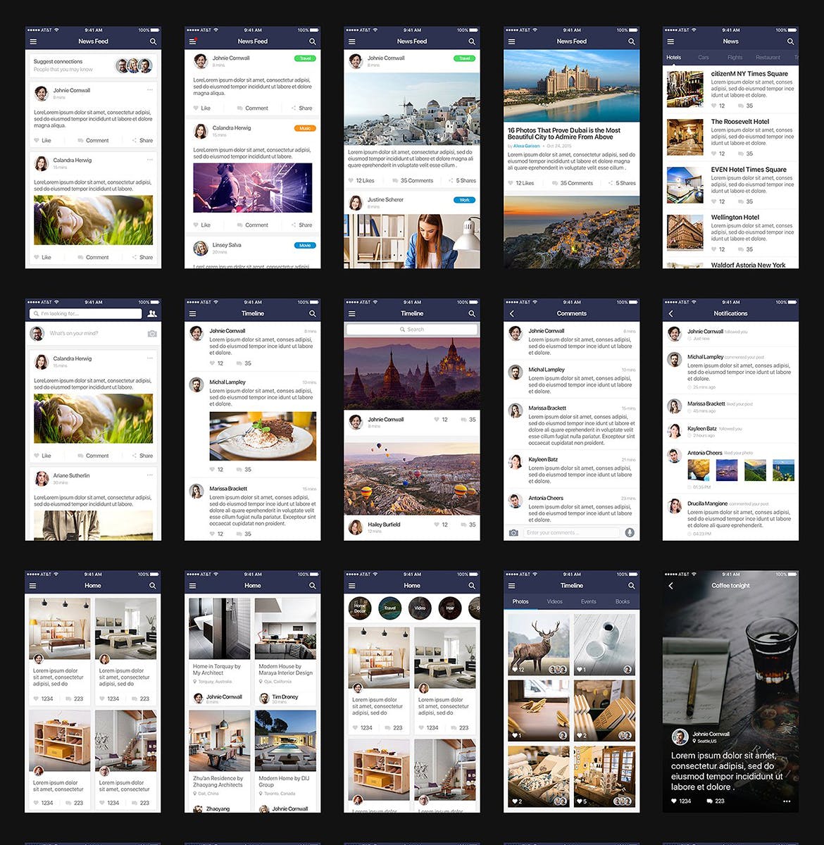 多用途综合性APP界面设计UI套件for SKETCH Mountify Mobile UI Kit for SKETCH插图(7)